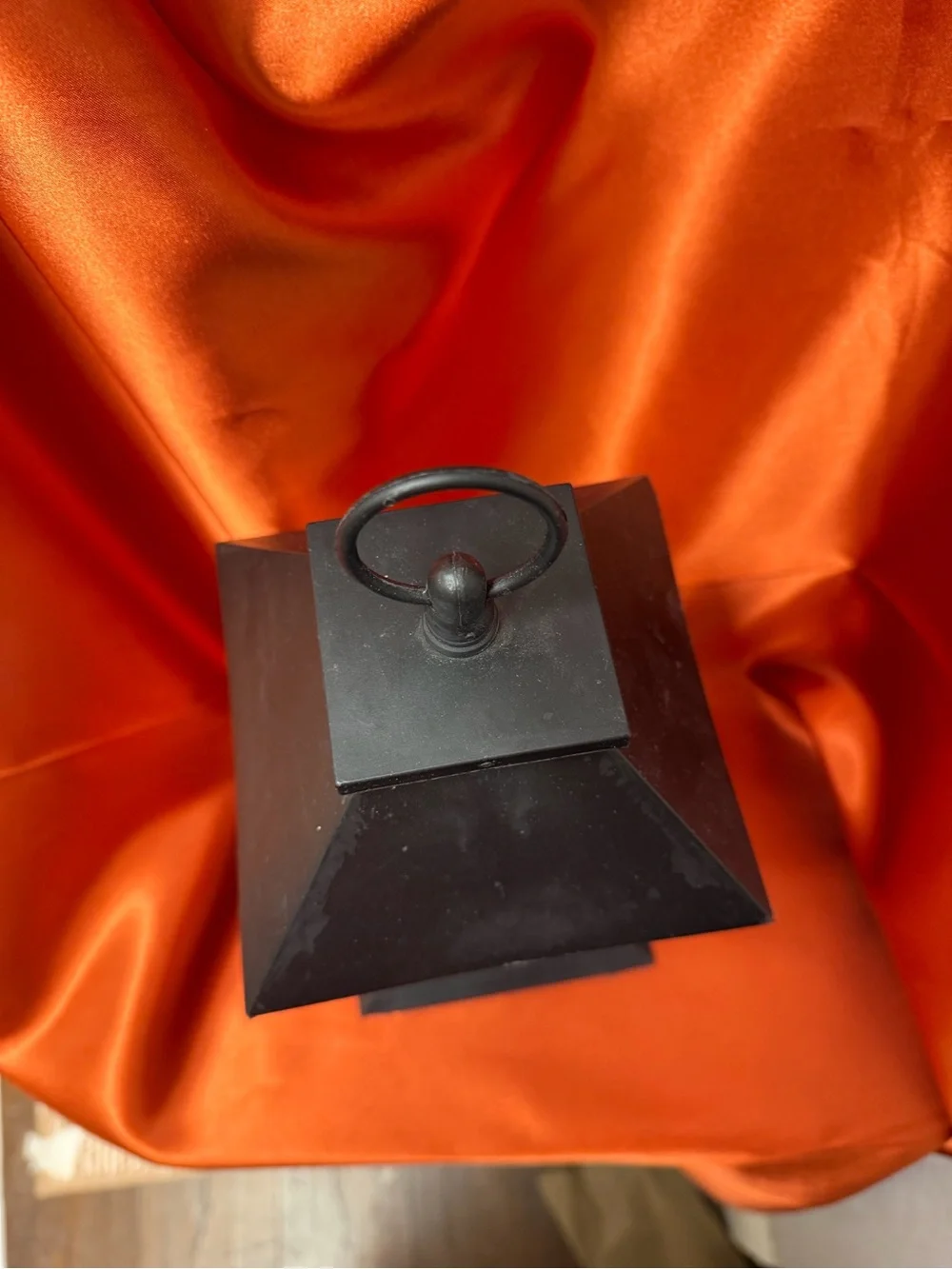 Halloween Haunted House Lantern - Black and Orange Decorative Accent